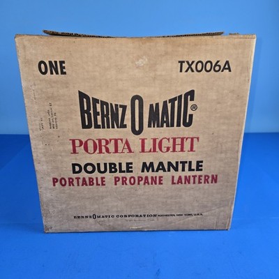 Vintage Bernz O Matic TX006A Porta Light Double mantle Propane Lantern NOS