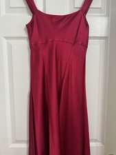 Ann Taylor 100 Silk Red Satin Cocktail Dress Size 0 Formal Wedding
