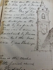 Handwritten Manuscript 1884-85 Sketchbook And Diary Grasse by Annie Harris 