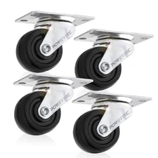 POWERTEC 2 Inch Swivel Caster Wheels Set of 4 with 160 lbs 2 inch, Black 