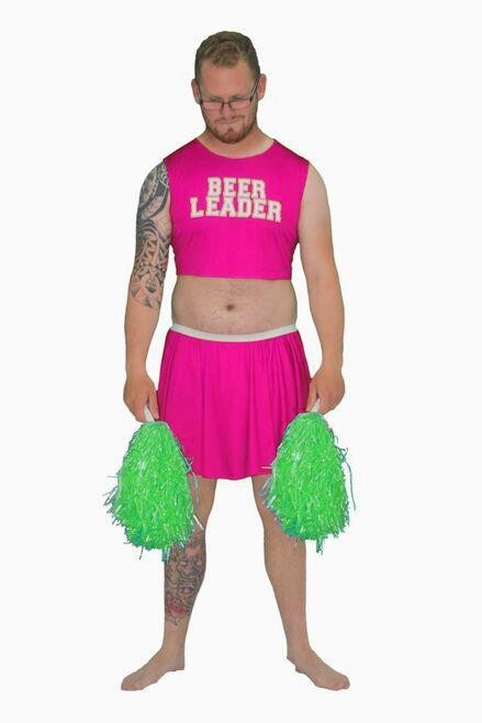 Mens Funny Cheerleader Beer Leader Stag Party Oktoberfest Fancy