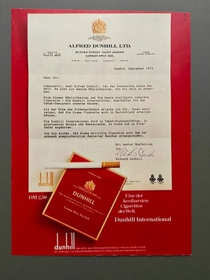 Dunhill International Eine der kostbarsten Cigretten 1972 Vintage Ad Werbung S94