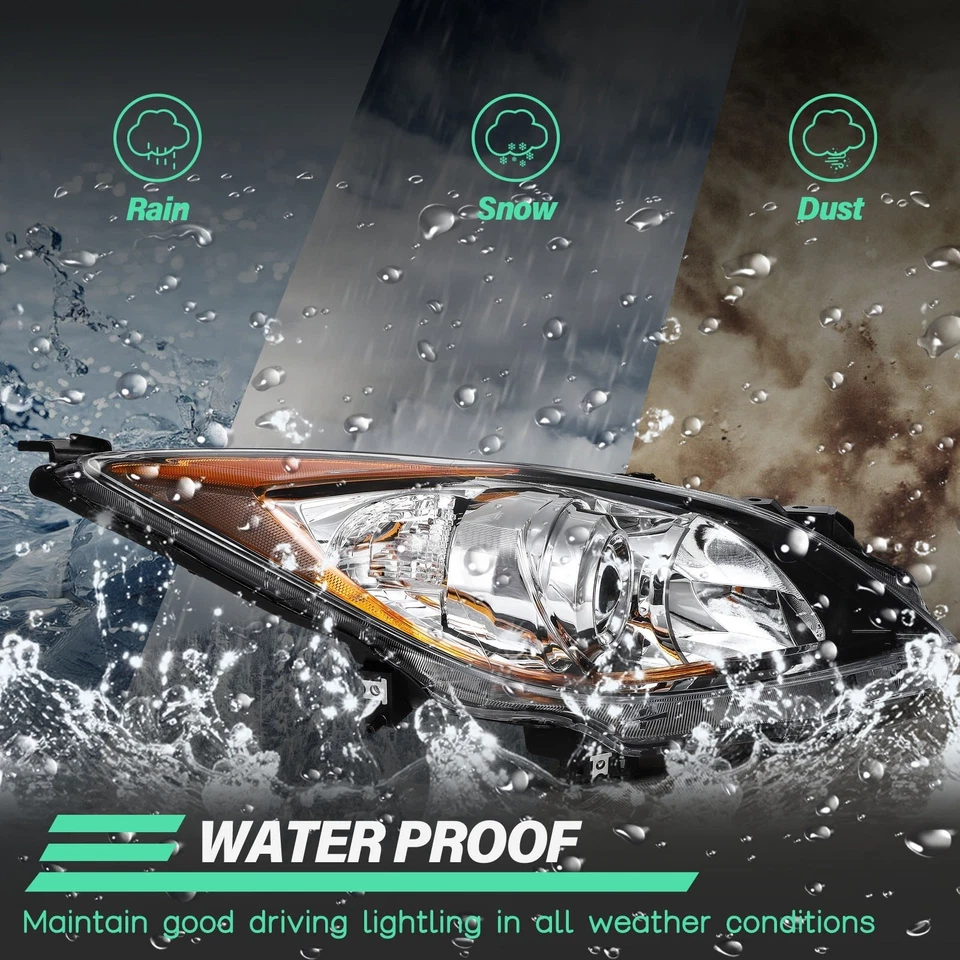 Conjunto de faros cromados con par ámbar para Mazda 3 (5 velocidades) 2010 2011 2012 2013 Foto 4 de 4