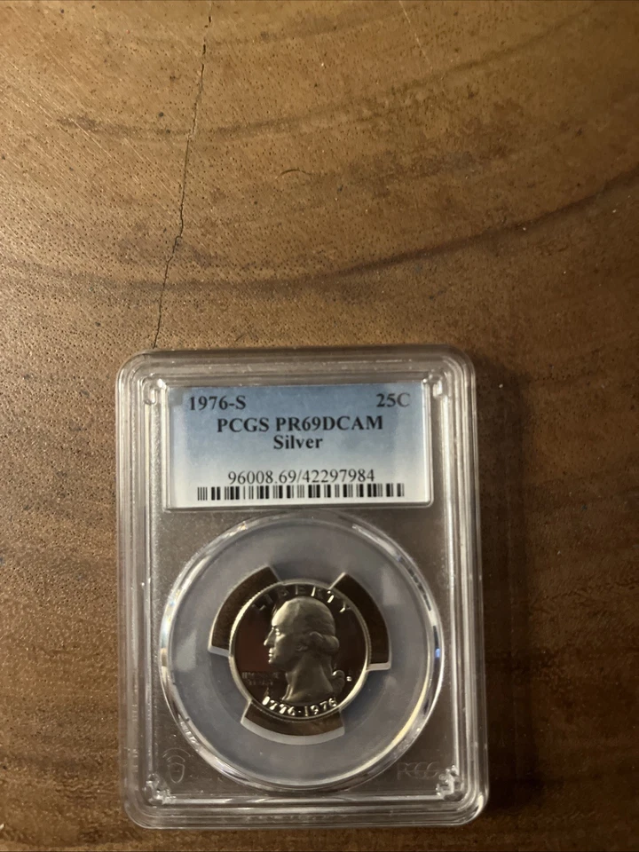 Cuarto de dólar Washington 1976-S plateado graduación profesional PR69DCAM Foto 2 de 4