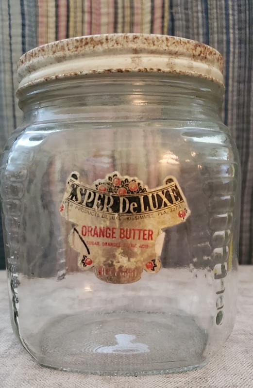 Esper DeLUXE Orange Butter Jar With Original Lid Vintage
