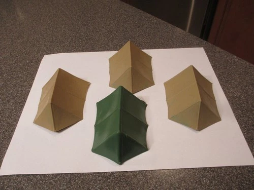 THREE VINTAGE MARX BLUE & GRAY CIVIL WAR PLAYSET TAN PUP TENTS & ONE ARMY TENT