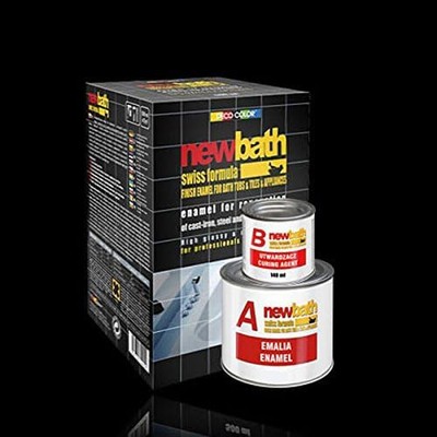 2K Badewannenlack  420ml - Reparatur weiß Emaille Beschichtung Diamant Fliesen