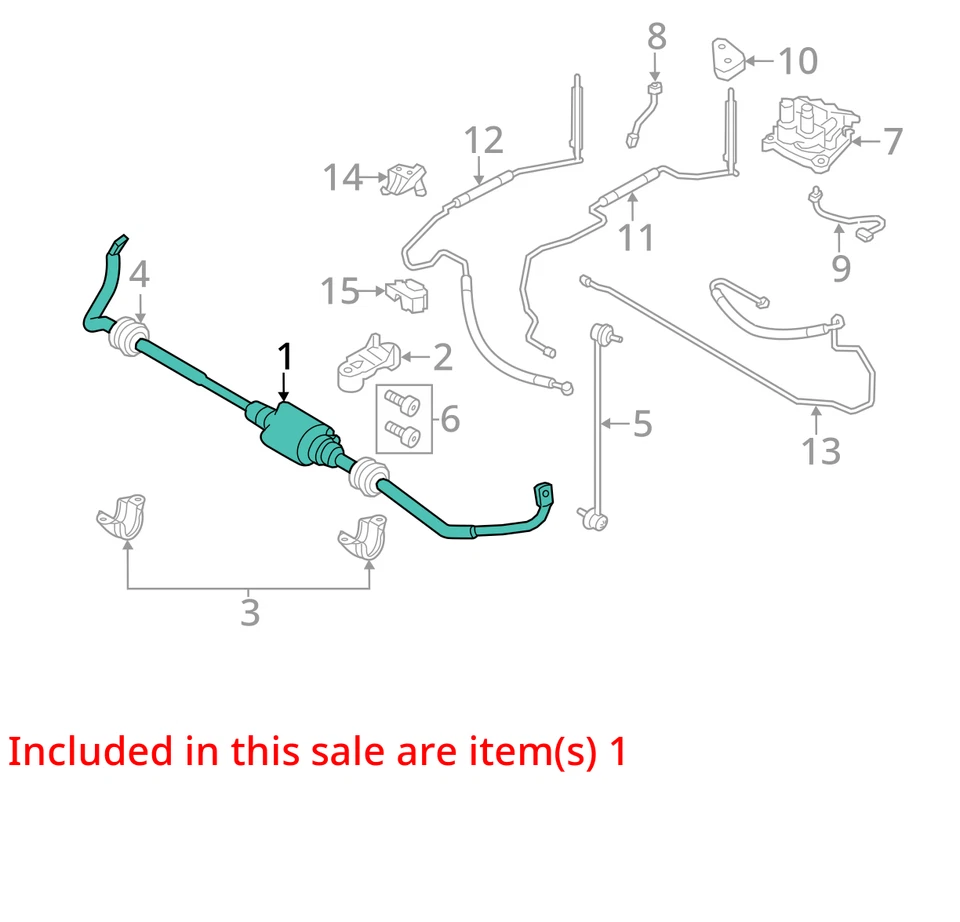 BMW 535i 2012 tracción trasera barra estabilizadora delantera fabricante de equipos originales 135 k millas (LKQ ~ 436671913) Foto 4 de 4