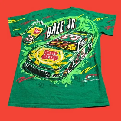 Dale Earnhardt Jr Motorsports Mens Size M Sun Drop Graphic Green AOP T Shirt - Image 1 of 4