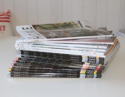 19 mal Zeitschrit  H.O.M.E, bis Mai 2026, HOME Designmagazin Wohnen