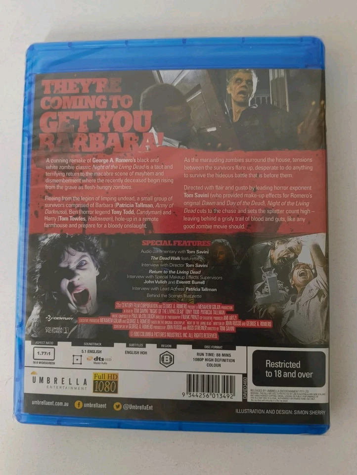 Night Of The Living Dead Blu-ray 1990 Tom Savini & George A Romero New & Sealed  - image 2 of 4