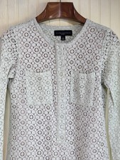 Victoria Beckham For Target Dress Womens Small Green Lace Shift Long Sleeve