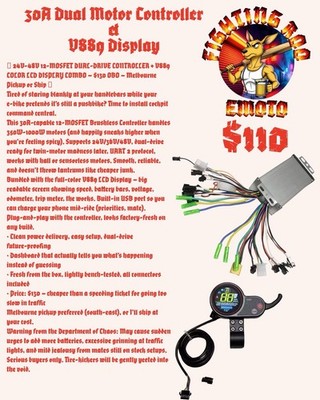 3 Mode 30a Dual motor Ebike Controller V899 Display EScooter Emoto