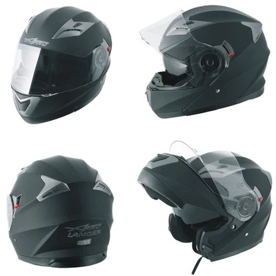 Casque Modulable Moto transformable Visière Pare Soleil Mat Noir - Photo 1/4
