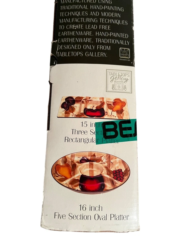 Tabletops Gallery Bountiful Entertaining Platters NEW Set Of 2 Rectangular, Oval - Image 3 of 4