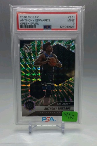 Anthony Edwards [Green Swirl] #261 2020 Panini Mosaic card