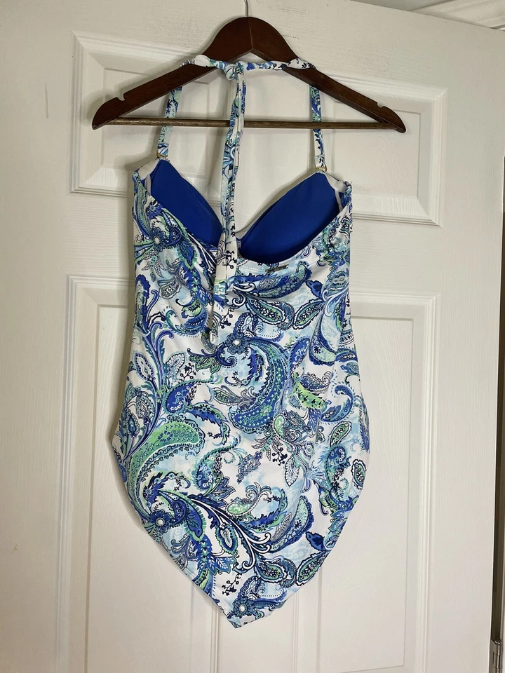 Lauren Ralph Lauren Fiesta Paisley Twist Bandeau Underwire Mio One-Piece - 14 - Image 3 of 4