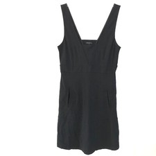 Theory Amrik Women Black Mini Dress size M Pockets Sleeveless Stretch