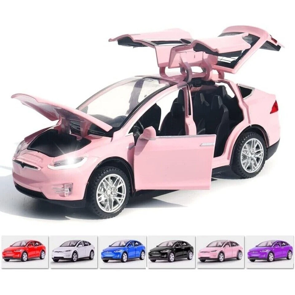 Brinquedos eletrônicos de metal fundido modelo carro liga leve Tesla Model X 1:32 - Imagem 2 de 4