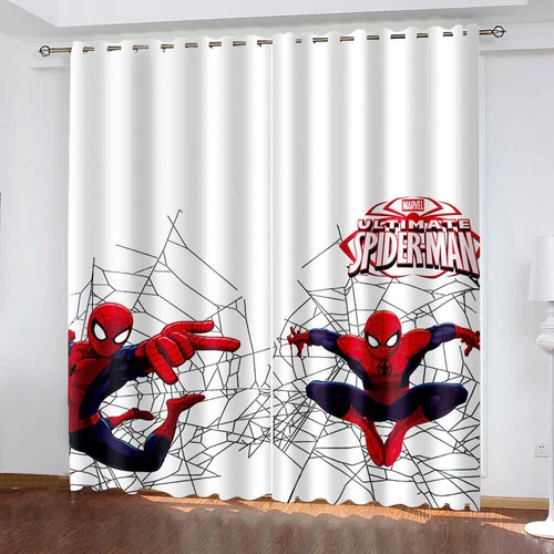 Marvel Spiderman 3D Dicke Verdunkelung Schlafzimmer Vorhänge Thermo Ring Top Ösen Geschenk - Bild 19 von 20