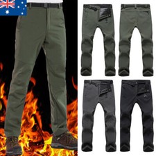 Fleece Lined Trousers Men Outdoor Walking Winter Trousers Hiking Waterproof Pant