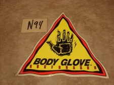 N94 VINTAGE LOT BODY GLOVE SURF STICKER 8 1/2" X 8 1/4"