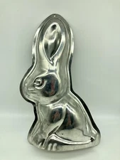 Vtg Rare Fisko Tinware Metal Easter Bunny Rabbit Cake Mold 12.5”~ W. Germany (?)