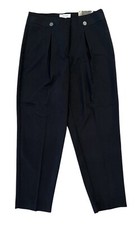 Nine West High Rise Ankle Pants Pleated Size 10 Black $89 NWT