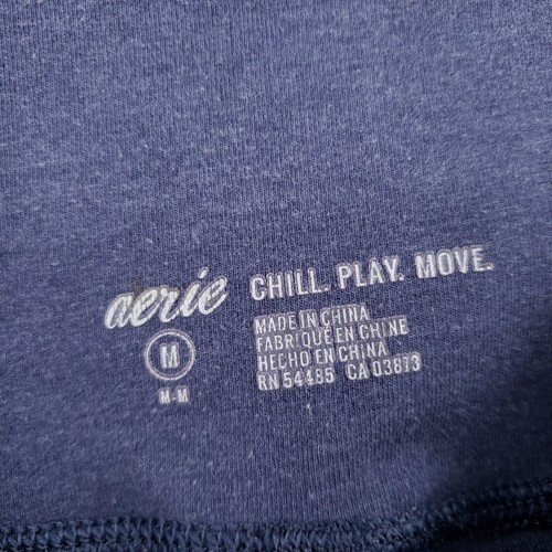 Aerie Leggings Womens M Medium Blue Crop Chill Play Move Ankle Cutout Pull On - Picture 3 of 15