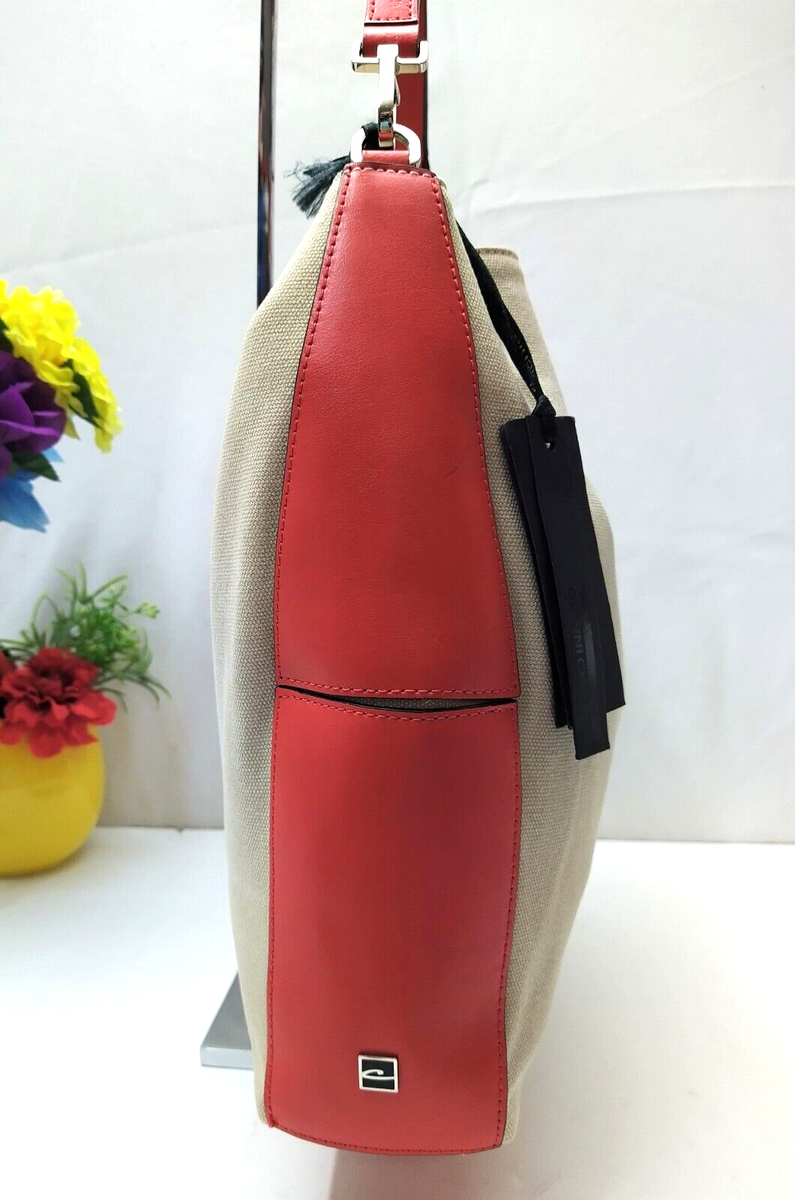 ショルダーバッグ・ポシェット GIANNI CHIARINI Women Shoulder Bags BS6849 CBACORALLO Orange Gianni Chiarini Beige Canvas Orange Leather Trim Shoulder