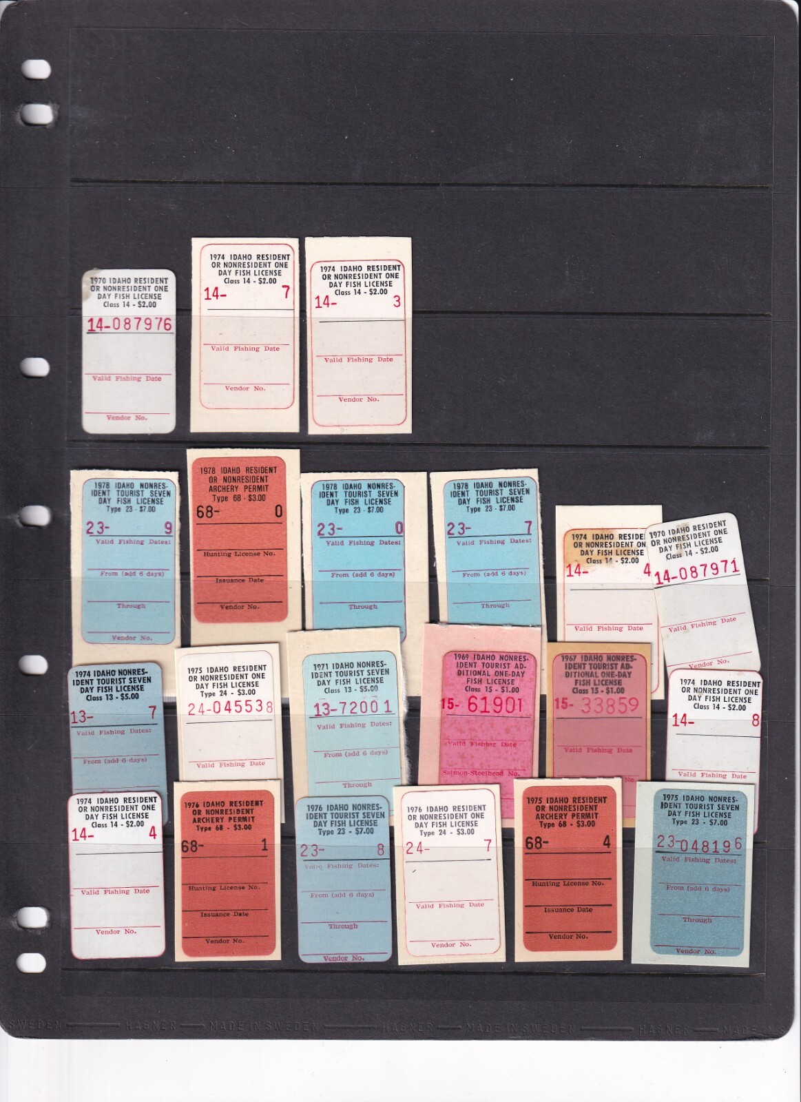 21 Idaho NonResident Fishing & Archery Licenses Mint (S33241) eBay