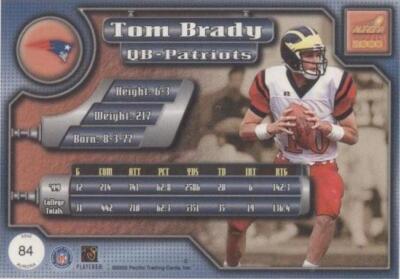 2000 Pacific Aurora Tom Brady #84 for sale | eBay