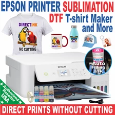 Et Epson Printer with Subli-ink Heat Transfer plus DTF T-Shirt Maker Start Kit