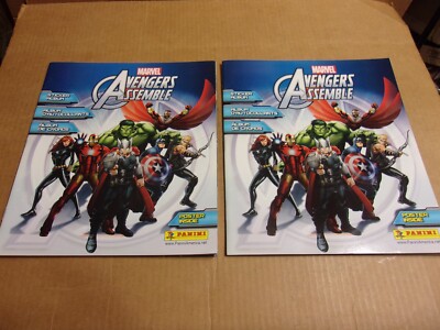 FOUR 2013 Marvel Avengers Assemble Sticker Album w/Poster+40 Stickers Panini New