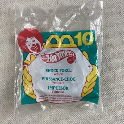 Vintage Hot Wheels Shock Force #10 Black Yellow McDonalds 1994 Race Car Toy NIP