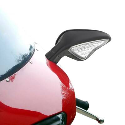 Rear View Mirrors W/Turn Signals Light For Ducati 848 EVO 08-13