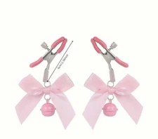 Pink Bow Nipple Clamps | Bell Body Jewelry |  Adjustable Pressure