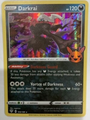 Darkrai Holo Rare Halloween PROMO Pikachu Stamped 105/189 | eBay