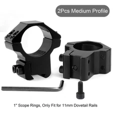 1pair 1'' Scope Rings 3/8' Dovetail Medium Profile .22 Caliber Rifle Scope Rings