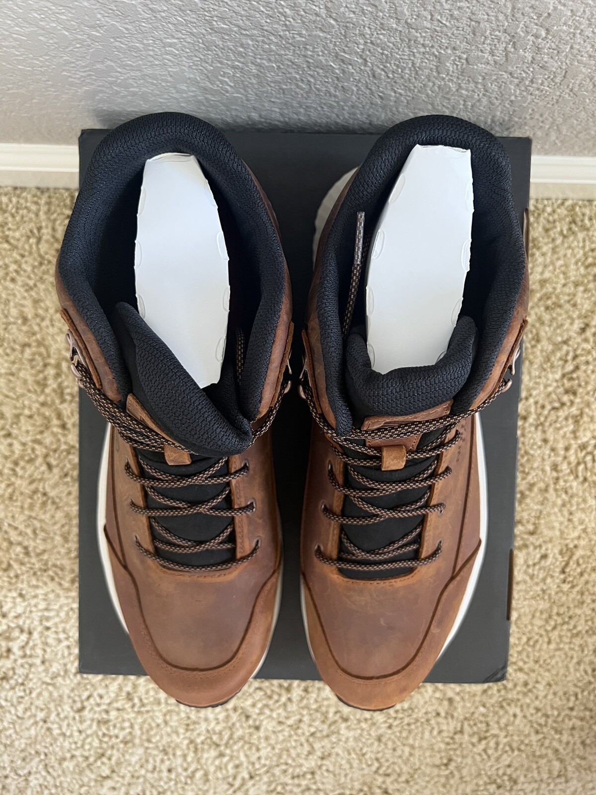 The North Face Men's Vals Mid Leather WP Caramel Brown Boots Sizes 13 eBay