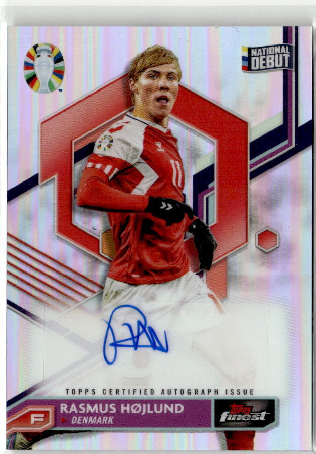 2023 Finest Road to UEFA EURO 2024 #BCA-RH Rasmus Højlund Base Card Autographs