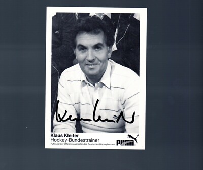 Klaus Kleiter - Hockey Bundestrainer Olympia 1984 - Autogrammkarte Puma Partner