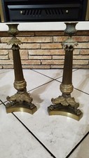 Coppia Candelabri antichi  Bronzo XIX Secolo/Bougeoirs Pieds Griffes Tripode