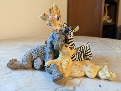 The Herd ''Four Play'' Elephant Zebra Lion & Giraffe by Martha Carey