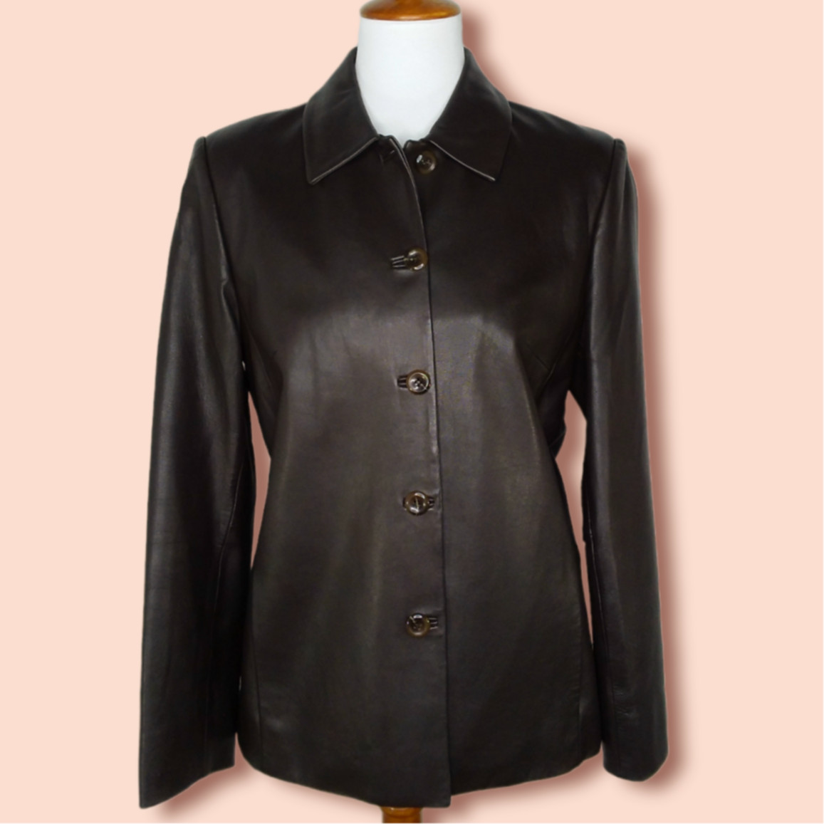 Pendleton Leather Jacket Size Medium Brown Classi… - image 1