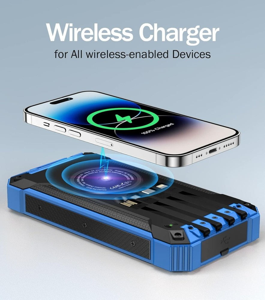 36000mAh Wireless Power Bank with Built-in 4 Cables, 6 Outputs, and 15W Fast Charging – Ultimate Portable Charging Solution for Multiple Devices 36000mAh Wireless Power Bank with Built-in 4 Cables, 6 Outputs, and 15W Fast Charging – Ultimate Portable Charging Solution for Multiple Devices