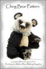 OOAK Mohair Teddy Bear Sewing Pattern 'Ching' 14" Jointed Teddy Bear