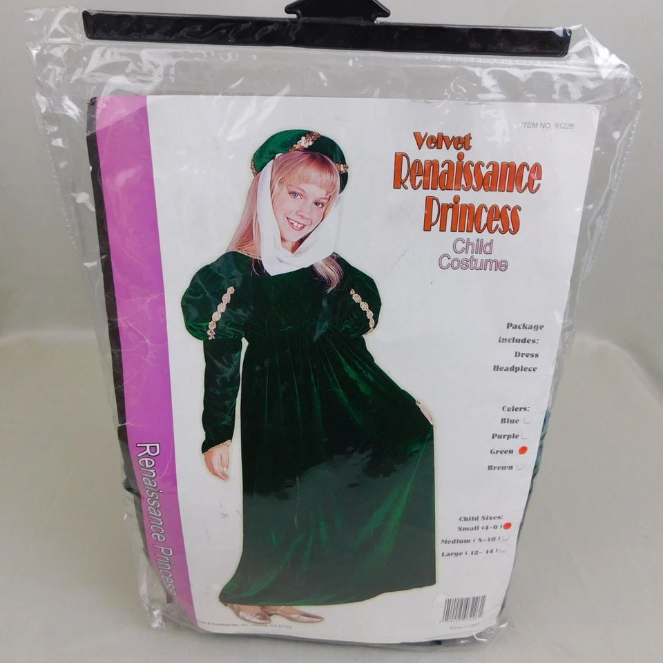 Disfraz Terciopelo Renacimiento Princesa Medieval Halloween Festival 4-6 Pequeño #3314 Foto 3 de 4