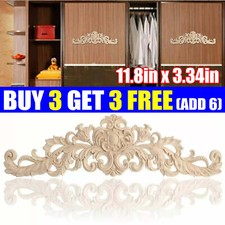 DIY Wooden Carved Applique Furniture Unpainted Mouldings Decal Onlay Home Decor