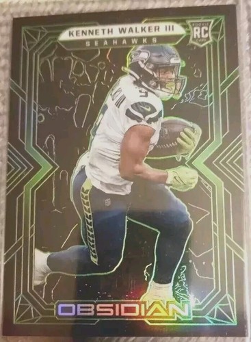 2022 KENNETH WALKER RC /50 Panini OBSIDIAN ROOKIE GREEN #108 SSP - 第 1/2 張圖片